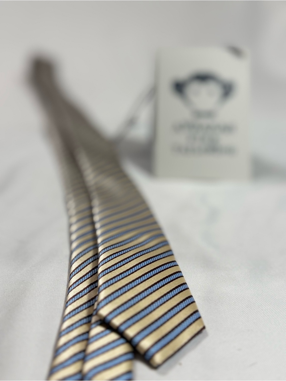 Appaman Navy and Cream Diagonal Stripe Kids Tie